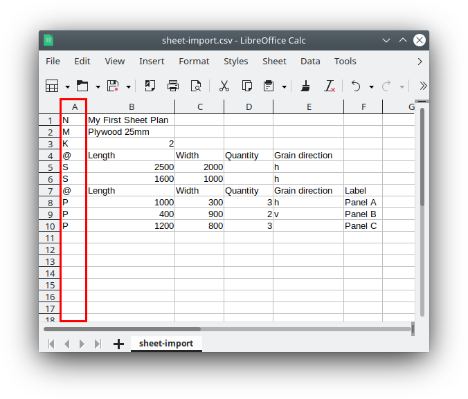 Key Column Example
